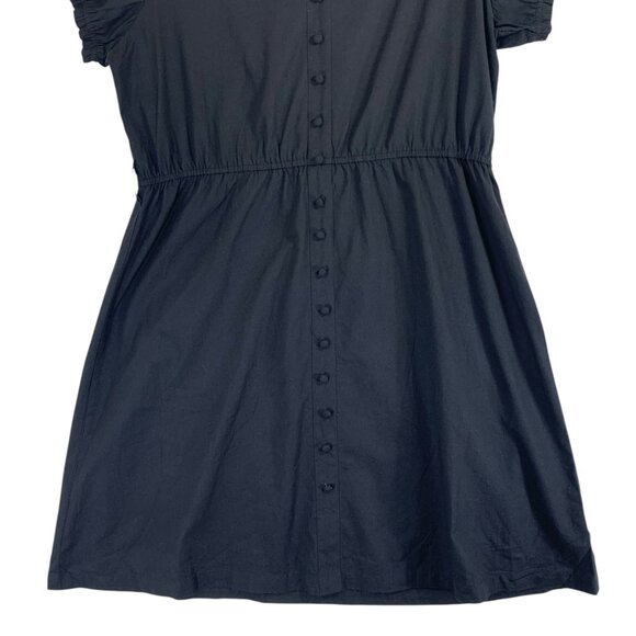 simple  cotton short sleeve black dress elastic wait sz LG San Francisco - Picture 9 of 16